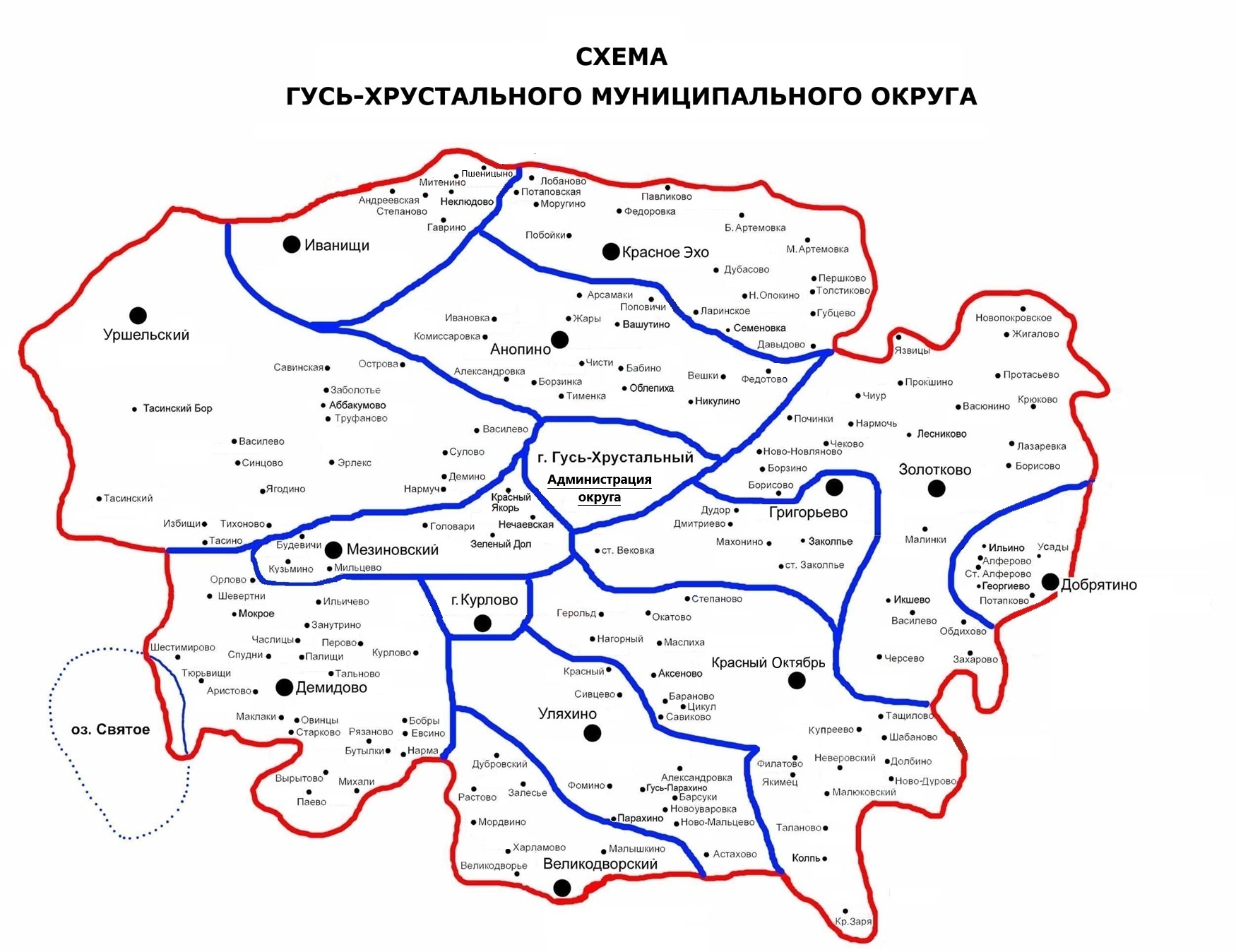 Карта Гусь-Хрустального округа Карта Гусь-Хрустального округа.